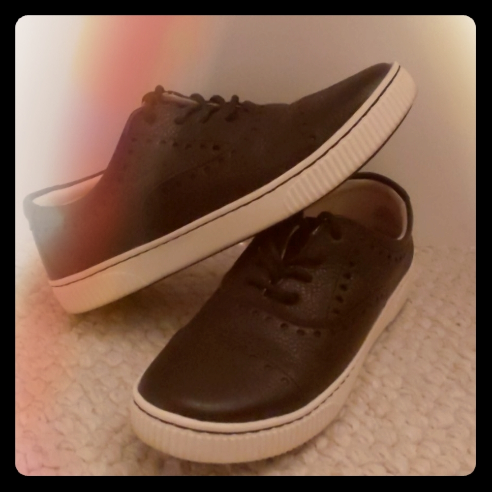 Børn Black leather sneakers